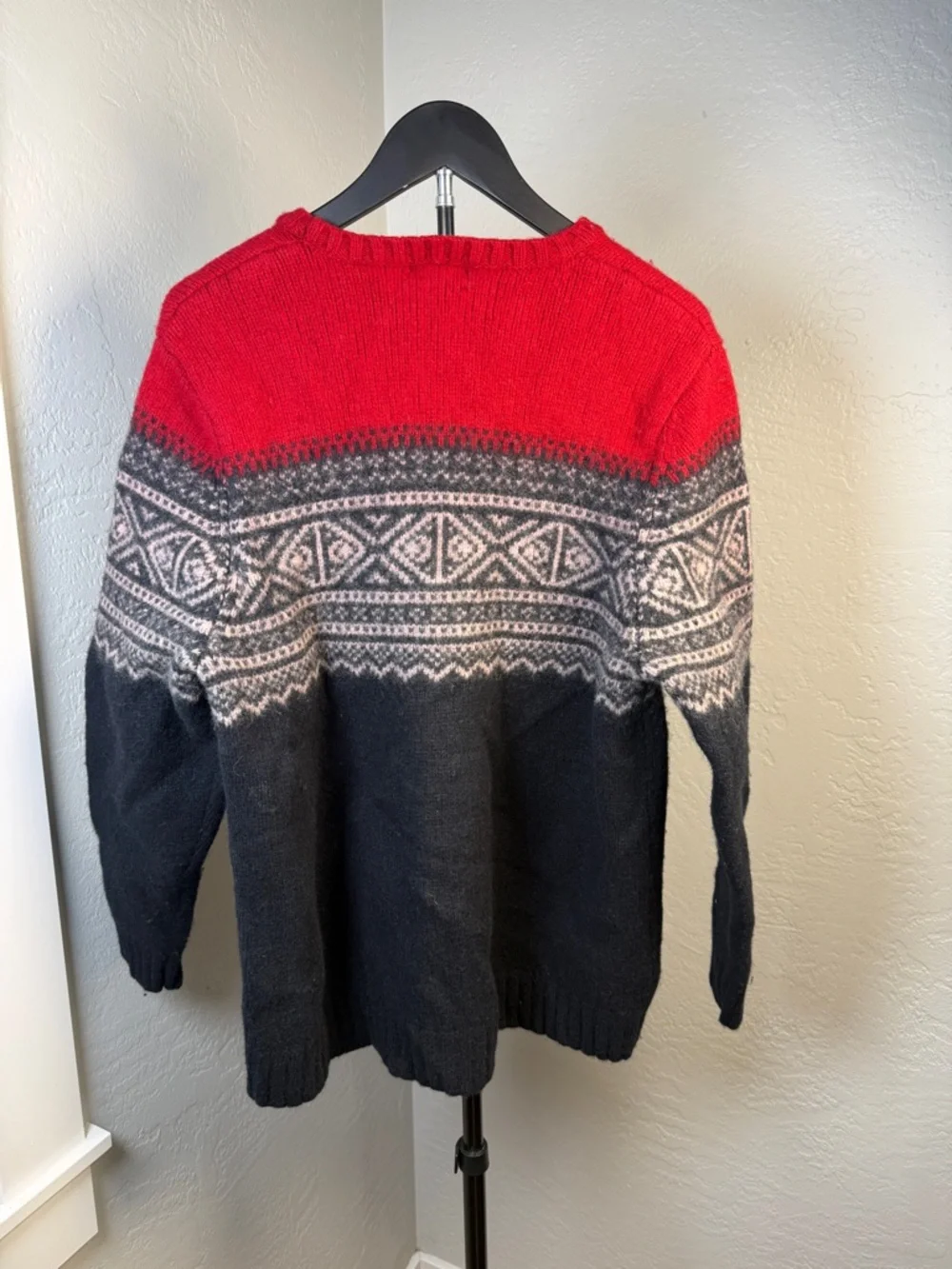 Cherokee Y2K Lambswool Fair Isle Sweater Red Nordic Unisex Size XXL